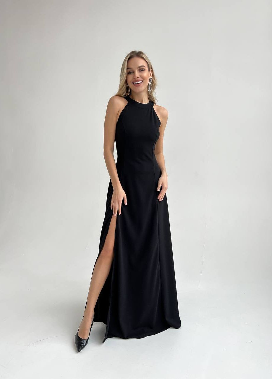 Чорна жіноча сукня креп-дайвінг No Brand