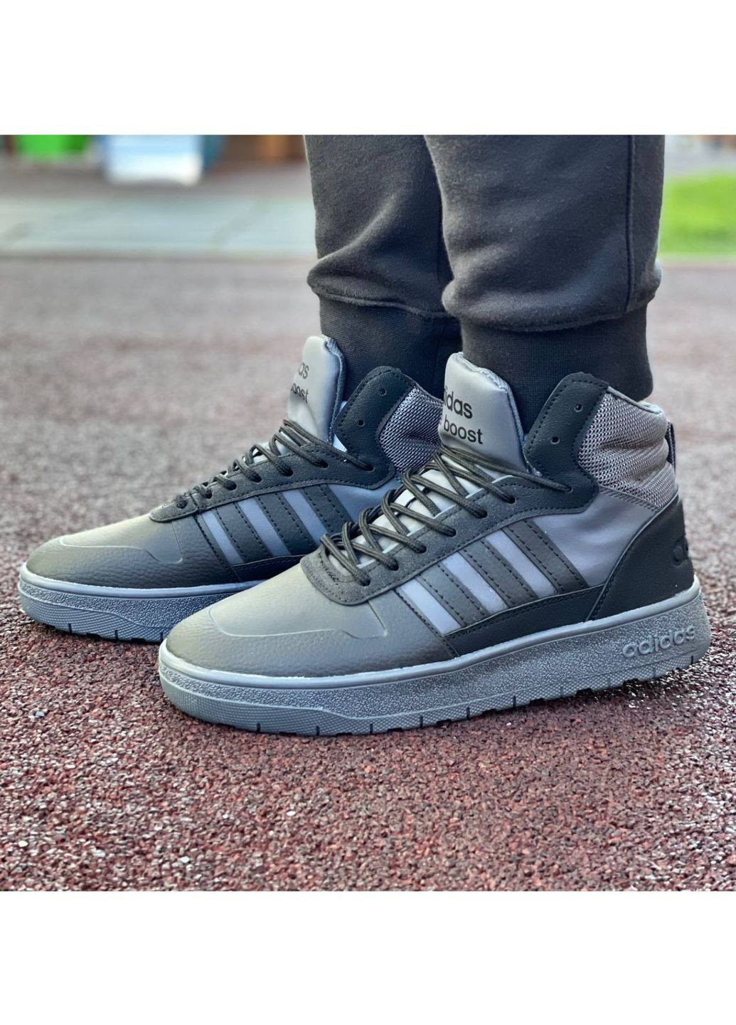 Серые зимние зимние кроссовки No Brand