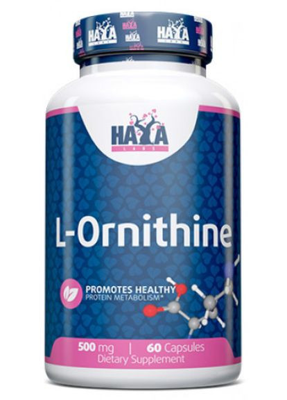 L-орнитин L-Ornithine 500 mg 60 Caps Haya Labs (271522163)