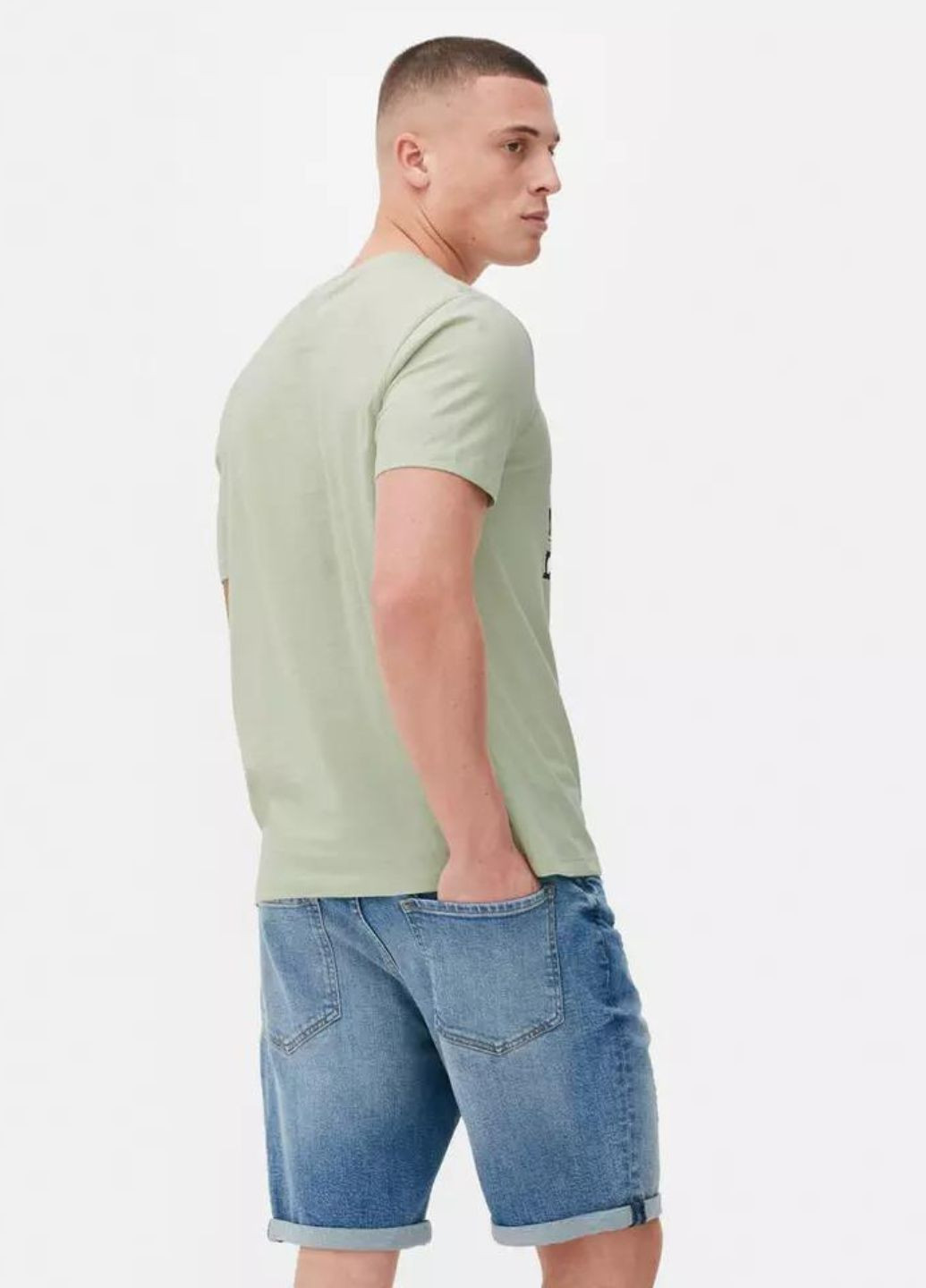 Оливкова чоловіча футболка з бавовни з коротким рукавом Primark
