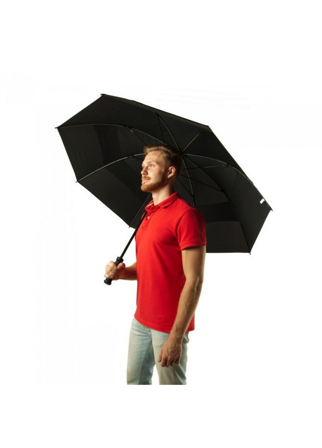 Чорна парасолька-гольфер механічна унісекс stormshield s669 - black (чорний) Fulton велика (262087046)