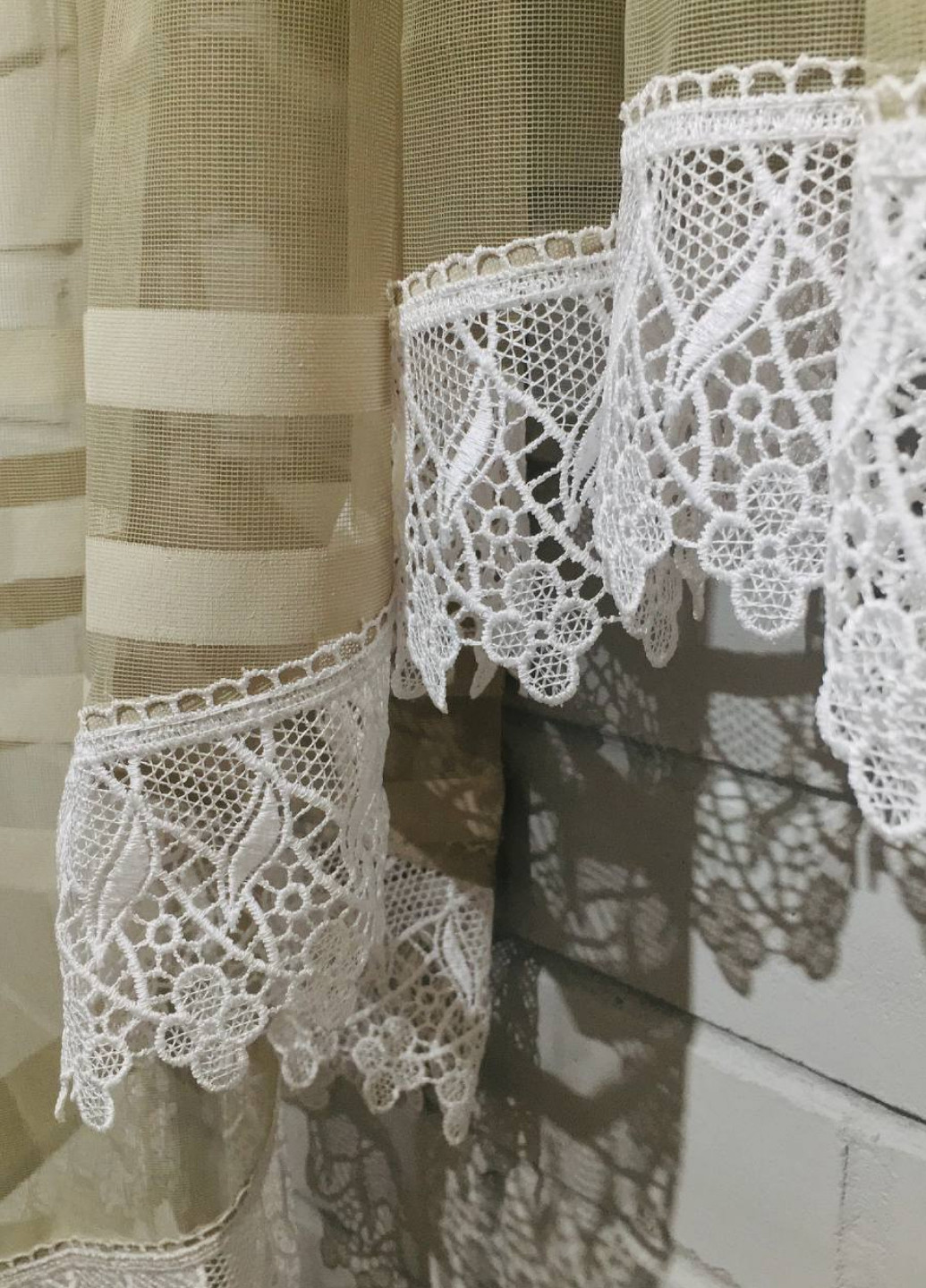 Тюль короткий арка фатин на кухню/балкон серый 160х300 см No Brand (259679660)