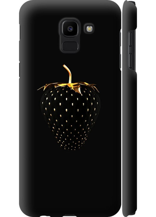 3D пластиковый матовый чехол 'Черная клубника' для Endorphone Samsung Galaxy J6 2018 (257803286)