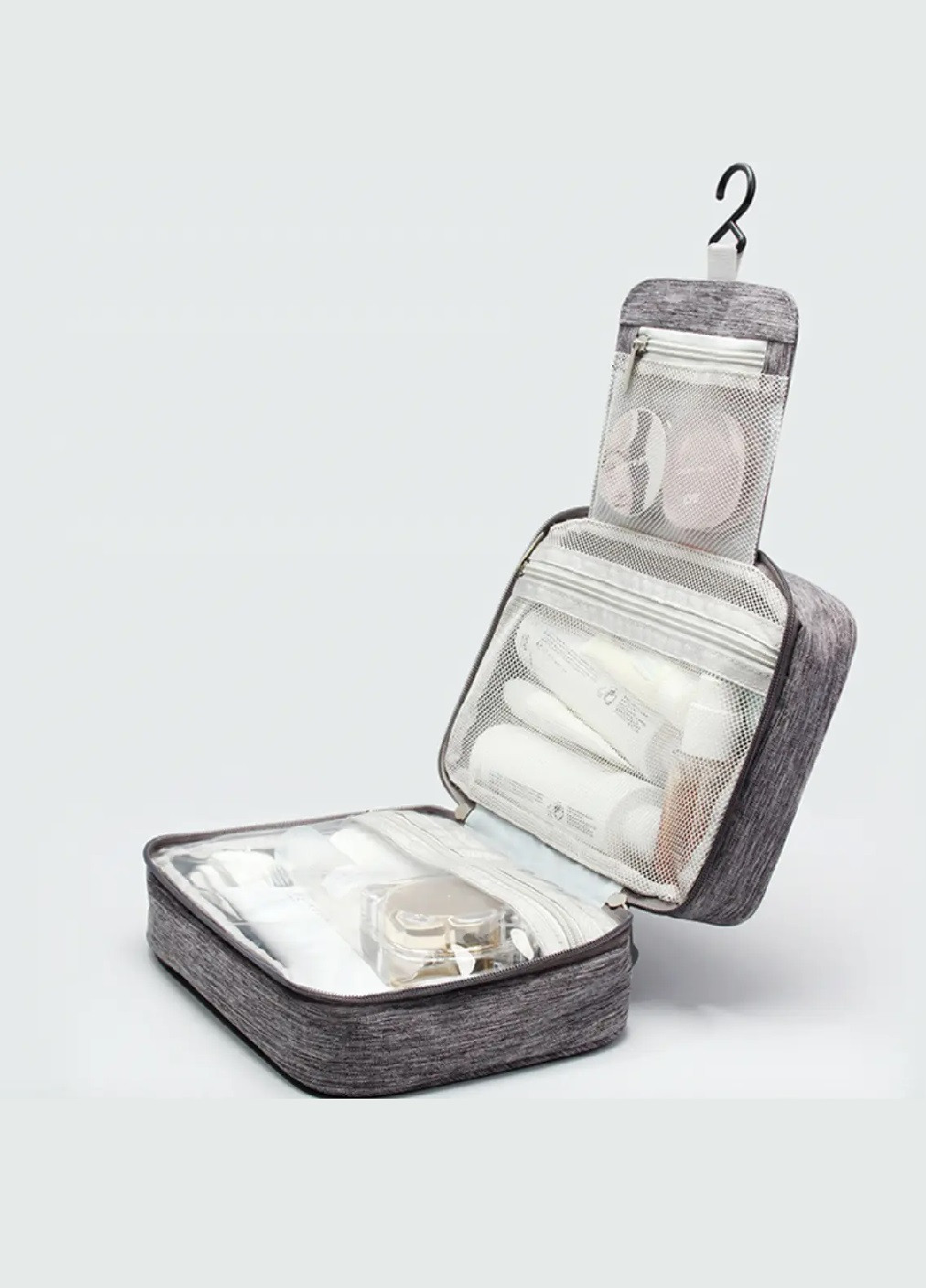 Складаний дорожній органайзер сумка косметичка для зберігання речей косметики аксесуарів 25х16х10 см (476084-Prob) Сірий Unbranded (276249313)