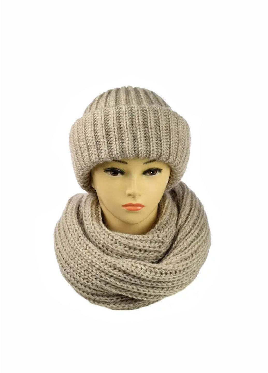 Жіночий зимовий комплект Барбара шапка + хомут No Brand набор барбара (276260559)
