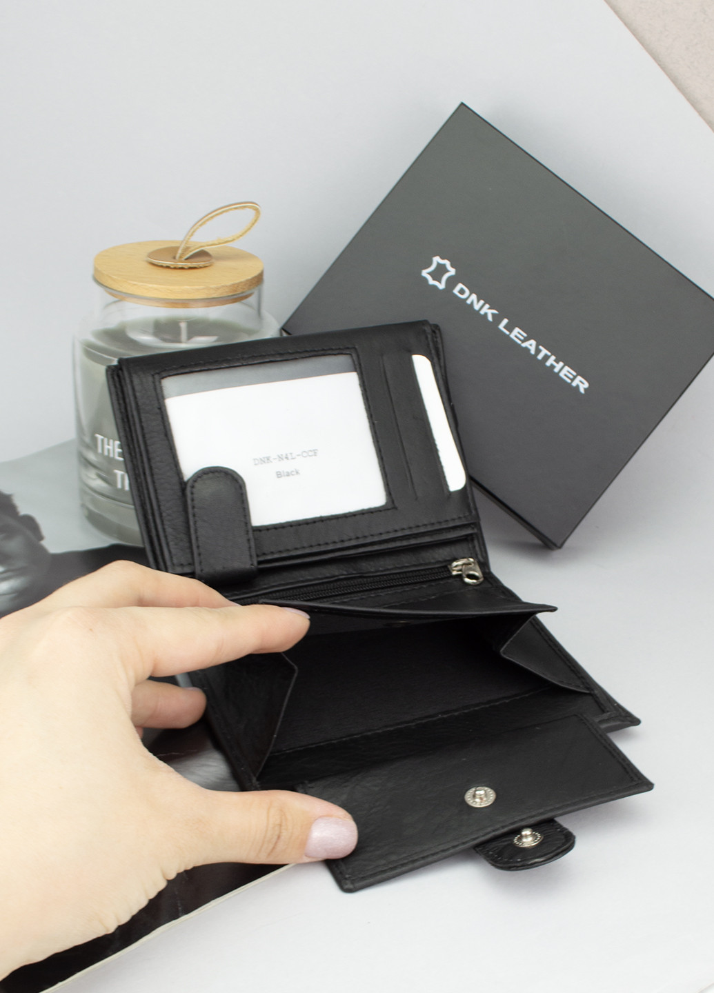 Мужское портмоне кожаное вертикальное N4L-CCF Black DNK (256675970)