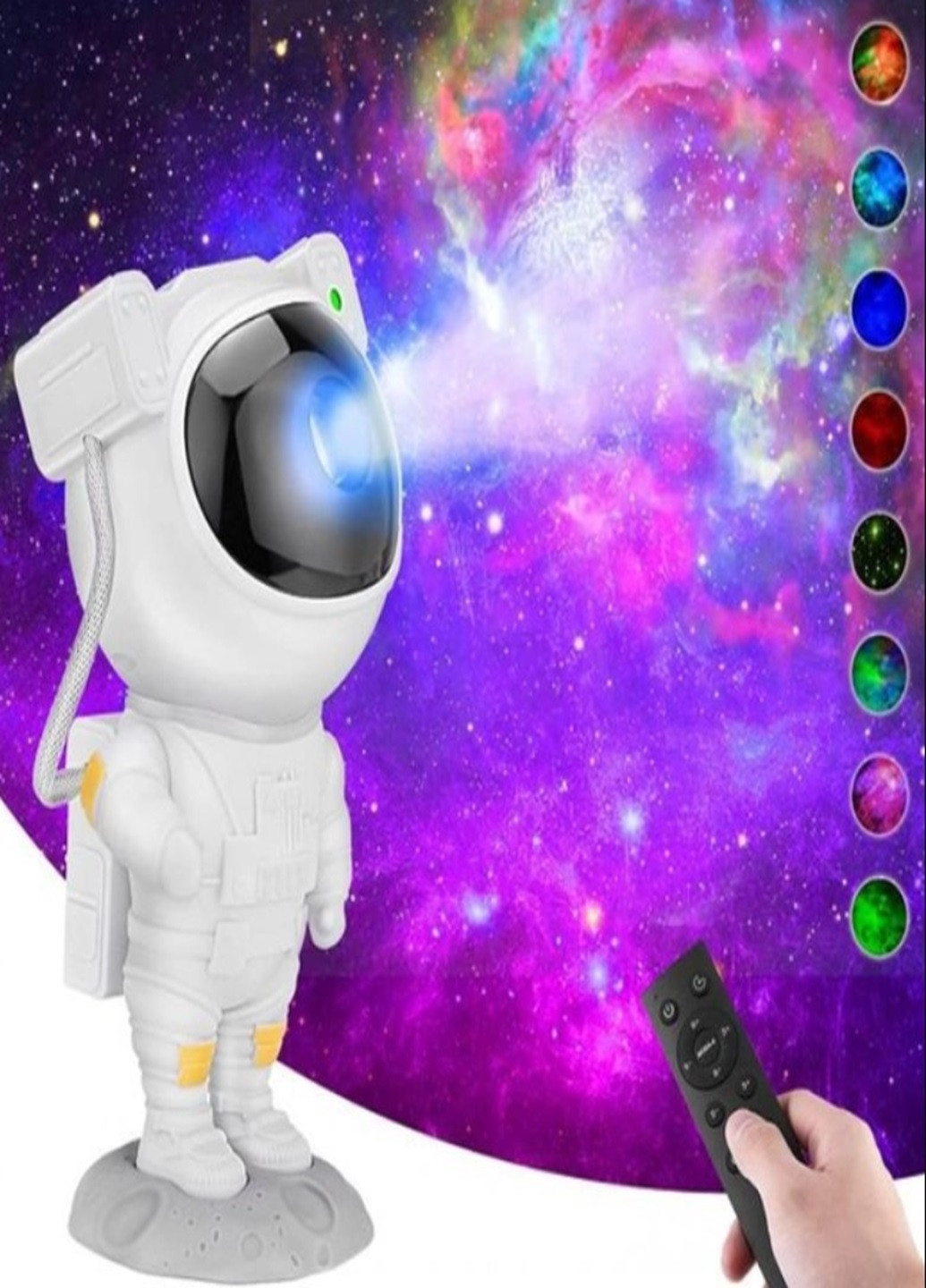 Ночник Проектор звездного неба Астронавт Космонавт на Луну Лазерный светильник с пультом управления и таймером No Brand (274065306)
