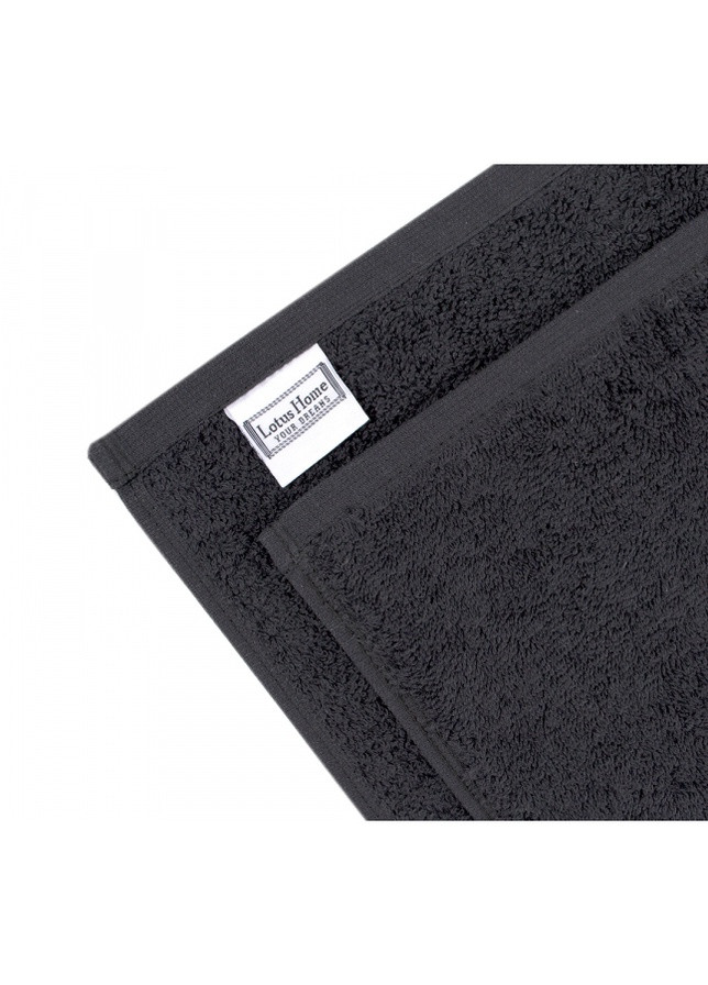 Lotus полотенце black - черный 70*140 (16/1) 450 г/м² однотонный черный производство - Турция