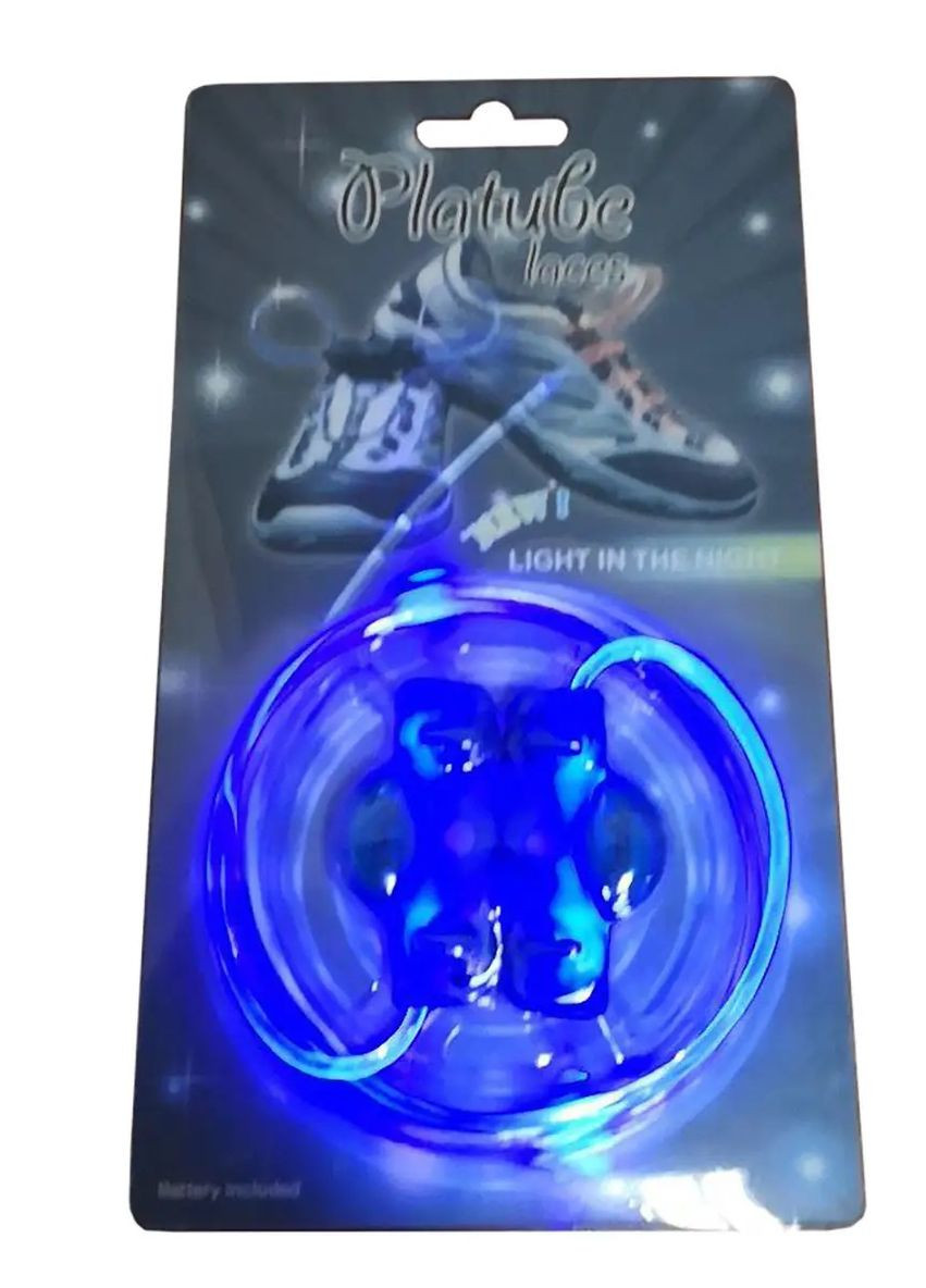 Светящиеся шнурки - Синий мерцающие шнурки для обуви No Brand (276973269)