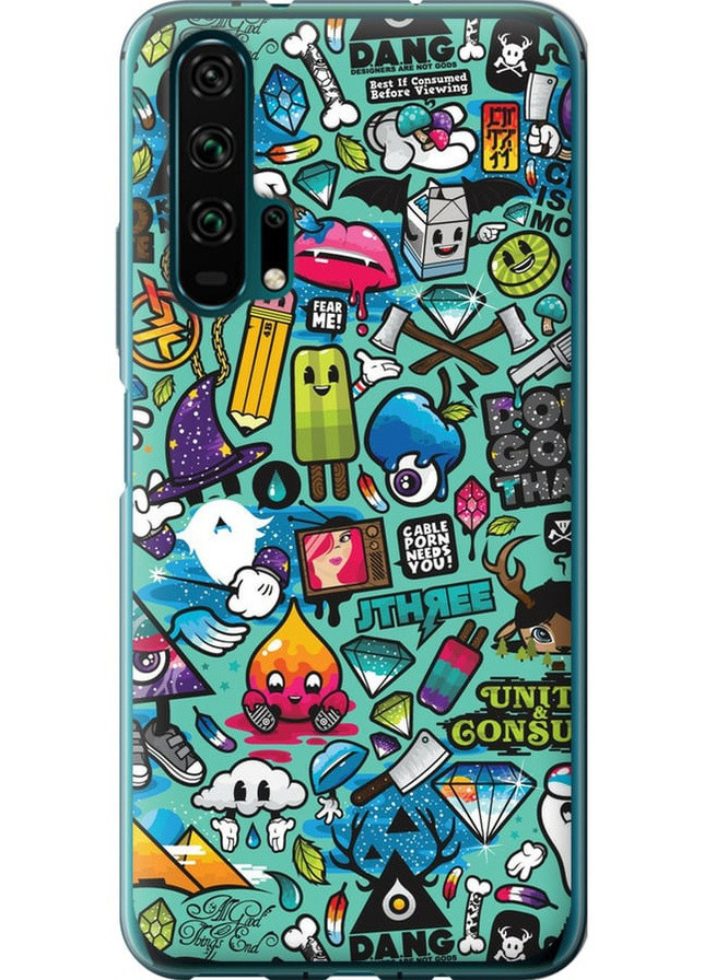 2D пластиковий чохол 'Стікер бомбінг 1' для Endorphone Huawei Honor 20 Pro (257902055)