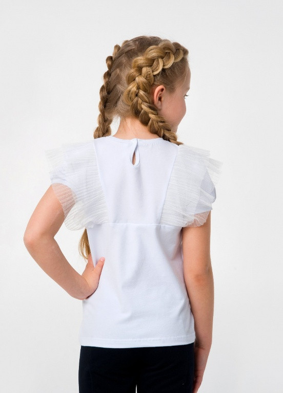 Блуза (короткий рукав) з рюшем Білий Smil (258079018)