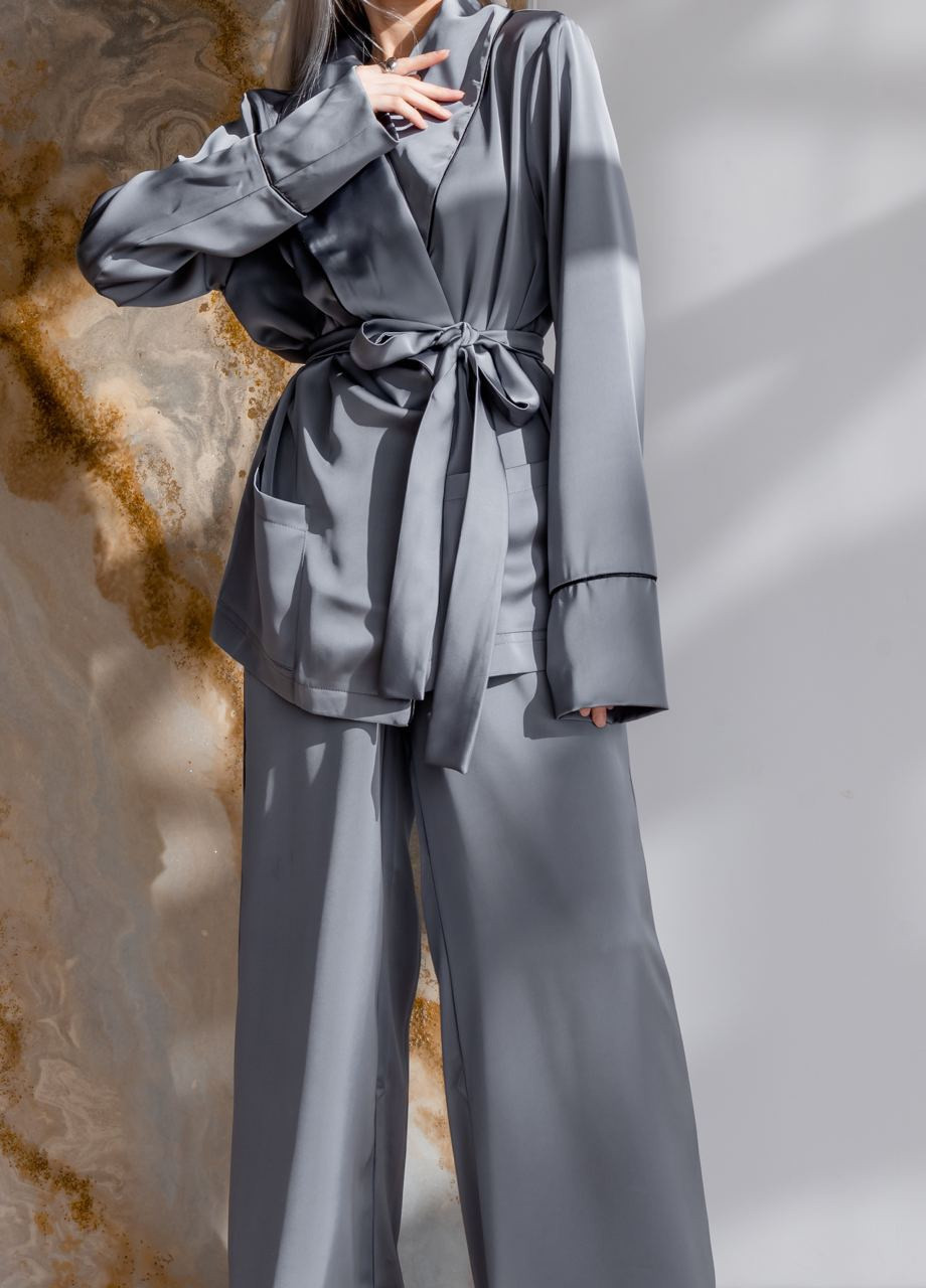 Серая костюм в пижамном стиле "estelle" серый р.m/l 405861 New Trend