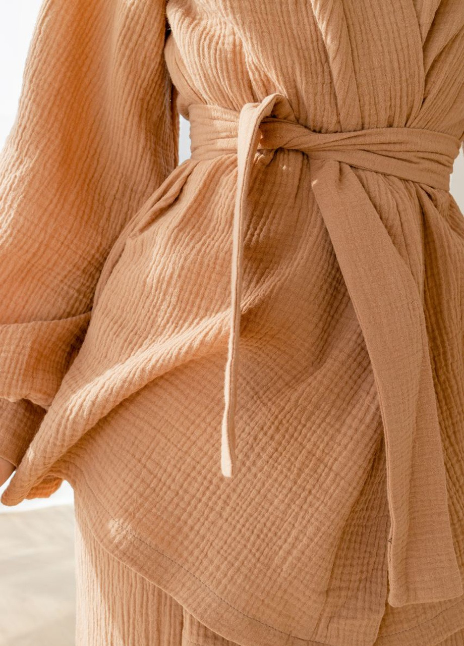 Бежевая женский костюм "kimono" бежевого цвета р.l 408858 New Trend