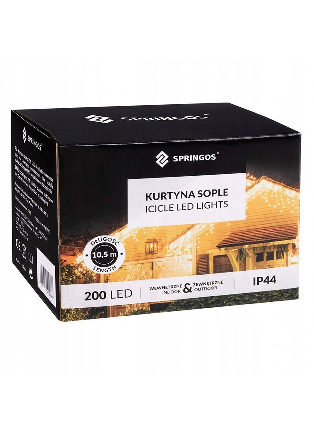 Гирлянда бахрома уличная (наружная) 8 м 200 LED CL0203 Mix Springos (258543980)