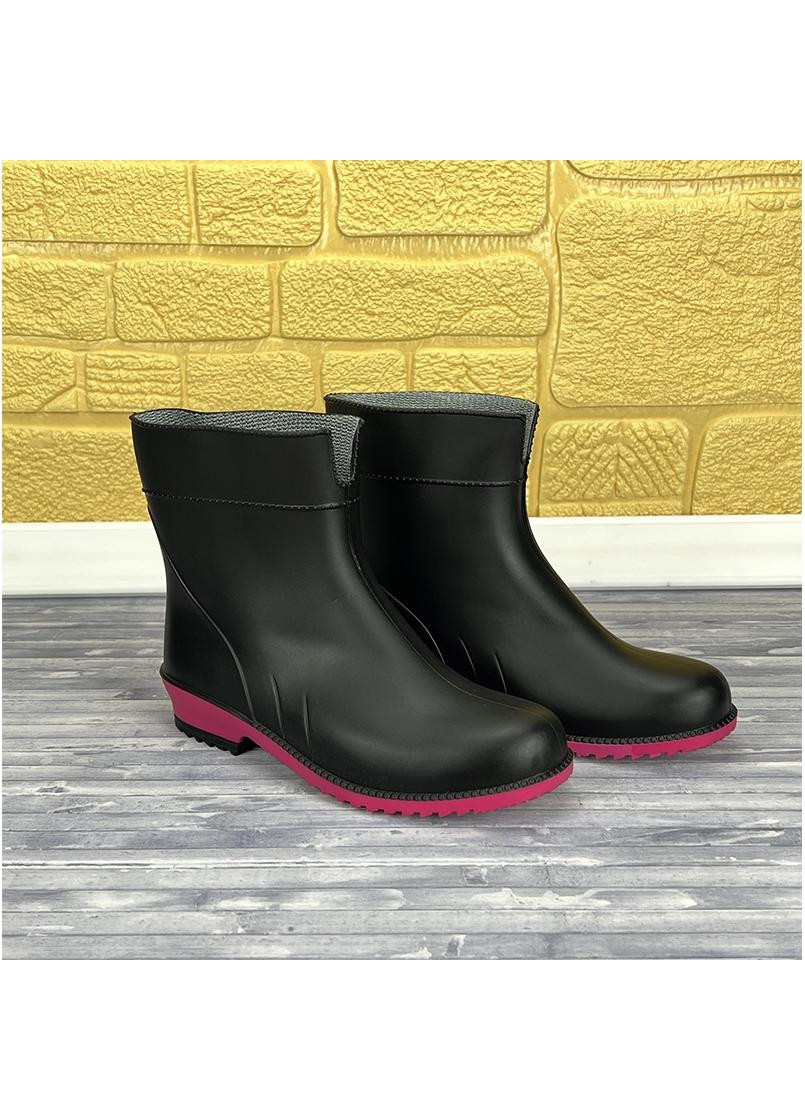 Резинові жіночі чоботи короткі Е-00863 Чорні Litma (259967381)