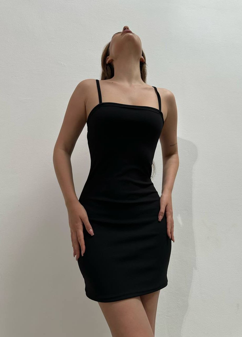 Черное вечернее стильная женская платье на вечер No Brand однотонное