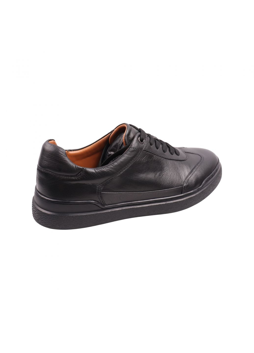 Чорні кеди чоловічі чорні натуральна шкіра Emillio Landini 61-23DTC