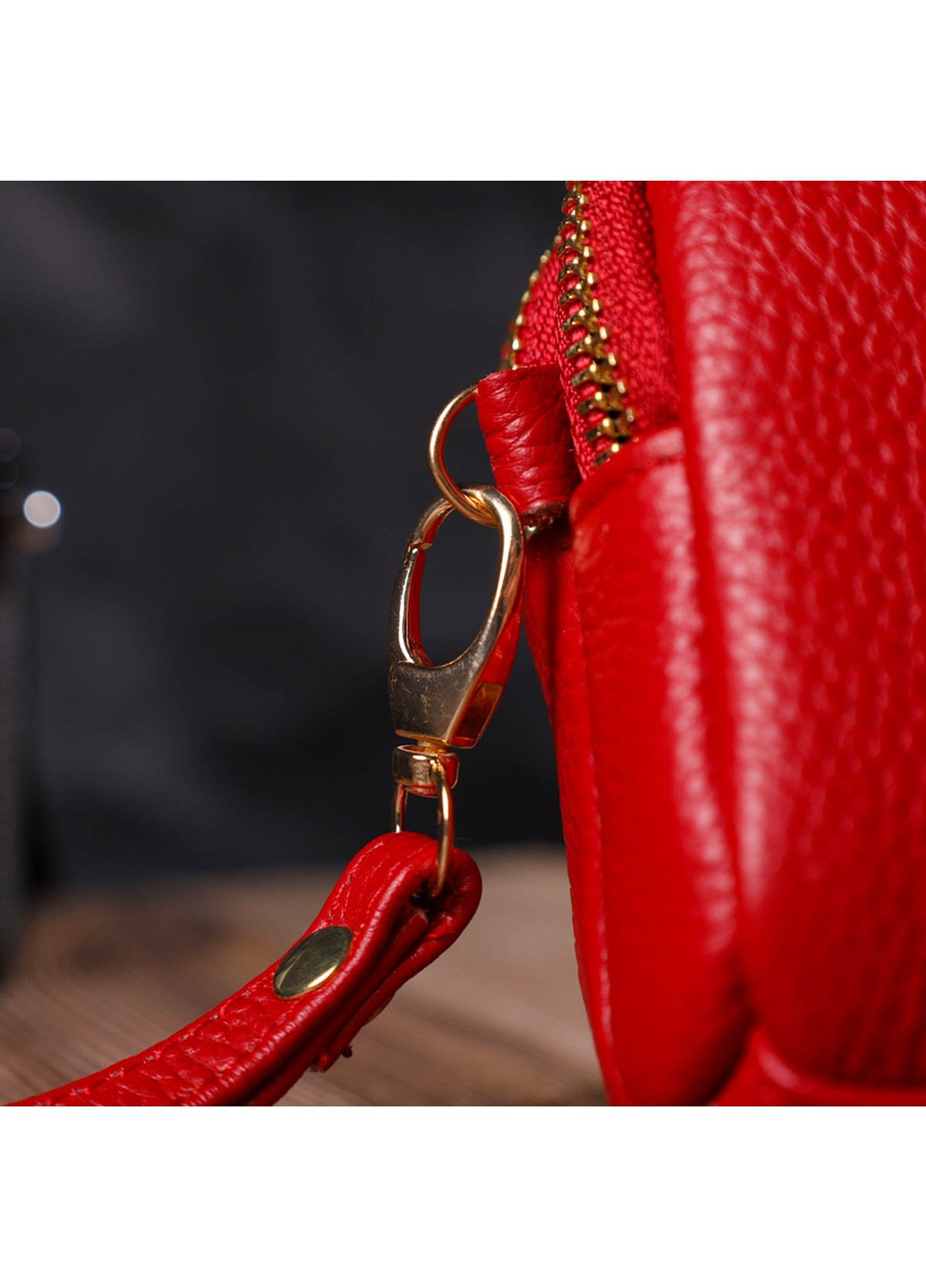 Стильный женский клатч на два отделения из натуральной кожи 22090 Красный Vintage (260360833)