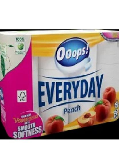 Туалетний папір ! Everyday Peach 3 шари 24 рулони ooops (276470378)