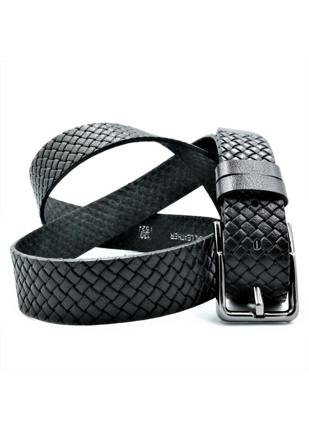 Ремінь чоловічий шкіряний Weatro 110-125х3, 5 см Чорний mkr-35tur-011 Le-Mon (272596507)