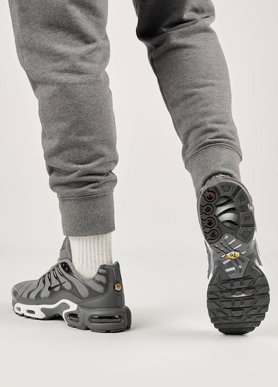 Серые демисезонные кроссовки мужские, вьетнам Nike Air Max Plus Gray Black White