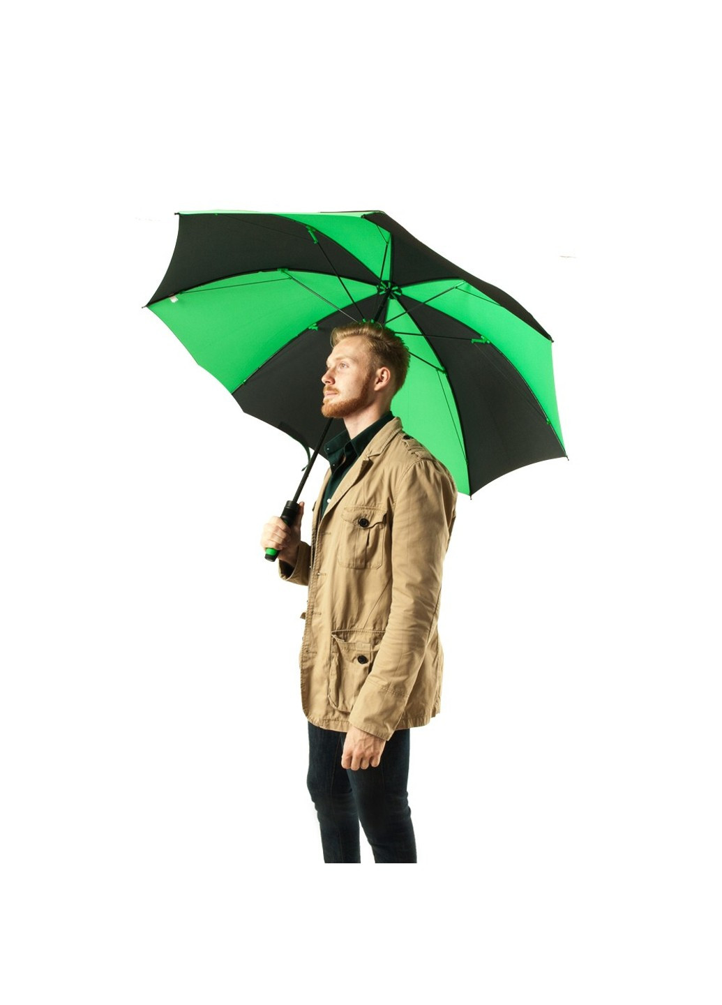 Механічна парасолька Cyclone S837 Чорний зелений (чорний/зелений) Fulton (262449475)