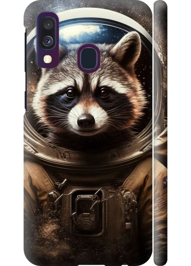 3D пластиковый матовый чехол 'Raccoon austronaut' для Endorphone Samsung Galaxy A40 2019 A405F (276320352)