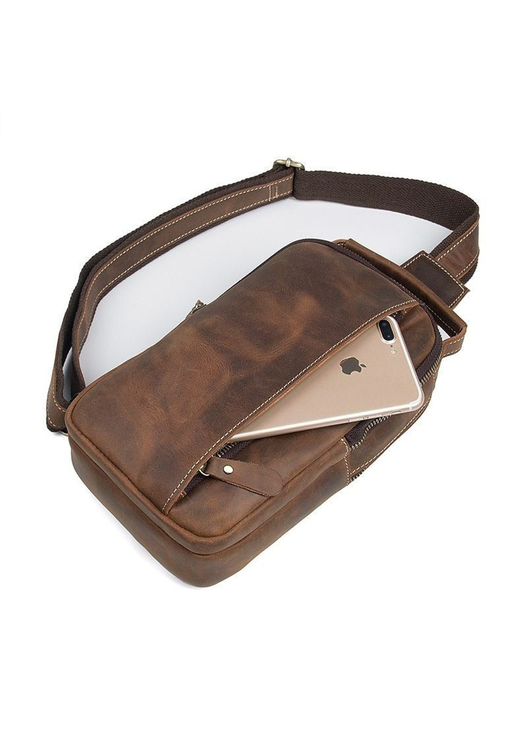 Мужская кожаная сумка-слинг JD4009B John McDee (263776792)