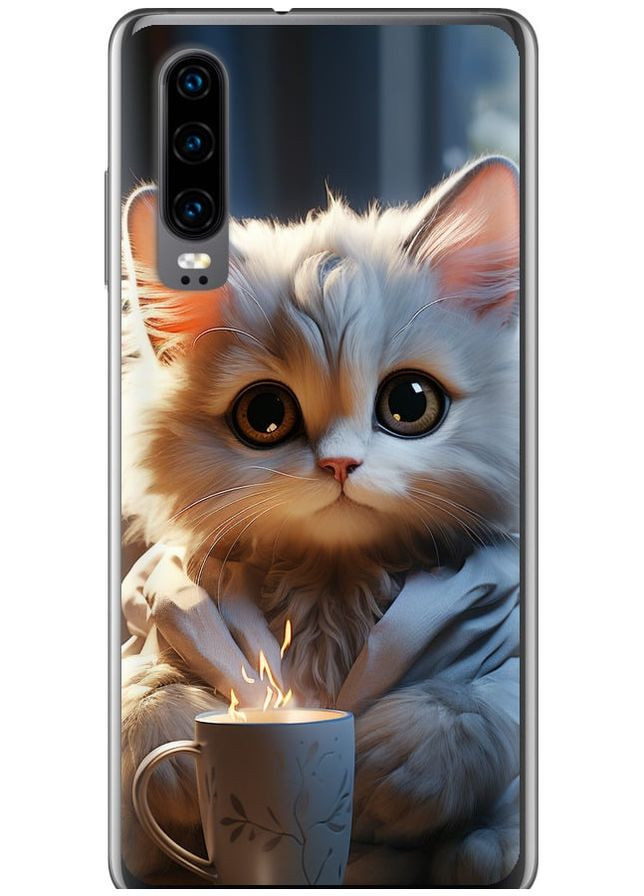 Силіконовий чохол 'Білий кіт' для Endorphone huawei p30 (265399220)