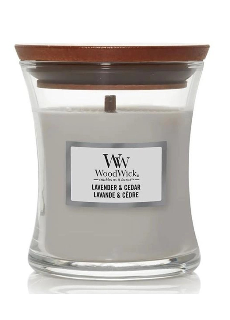 Ароматическая свеча с ароматом лаванды и кипариса Mini Lavender & Cedar WoodWick (268056177)