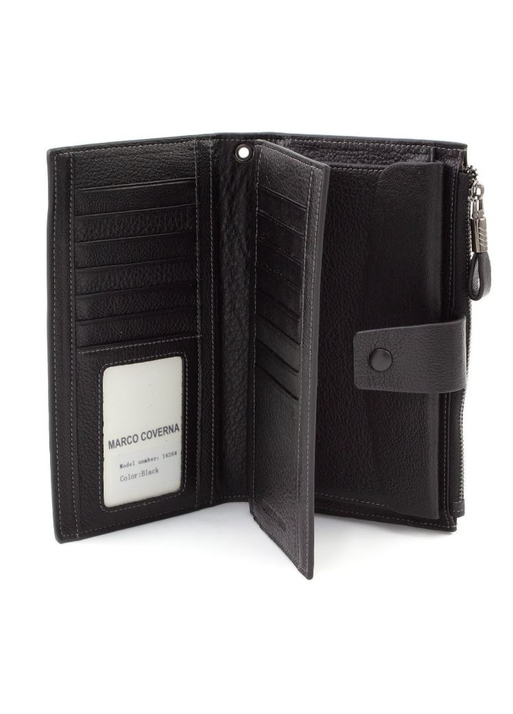 Шкіряний дорожній гаманець для подорожей 19,5х10, 5 1426 (1426 black) чорний Marco Coverna (259736993)