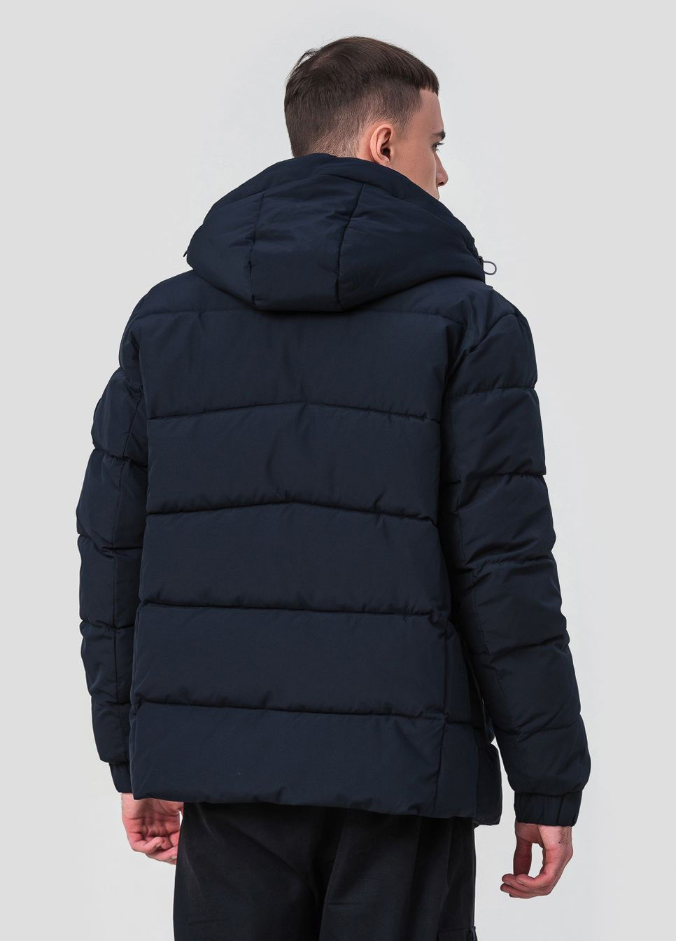 Синя зимня стильна чоловіча куртка модель 23-2227 Black Vinyl