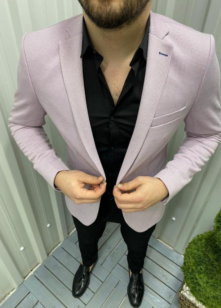 Піджак класичний чоловічий рожевого кольору No Brand (262089462)