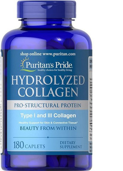Puritan's Pride Hydrolyzed Collagen 1000 mg 180 Caplets Puritans Pride (256724624)