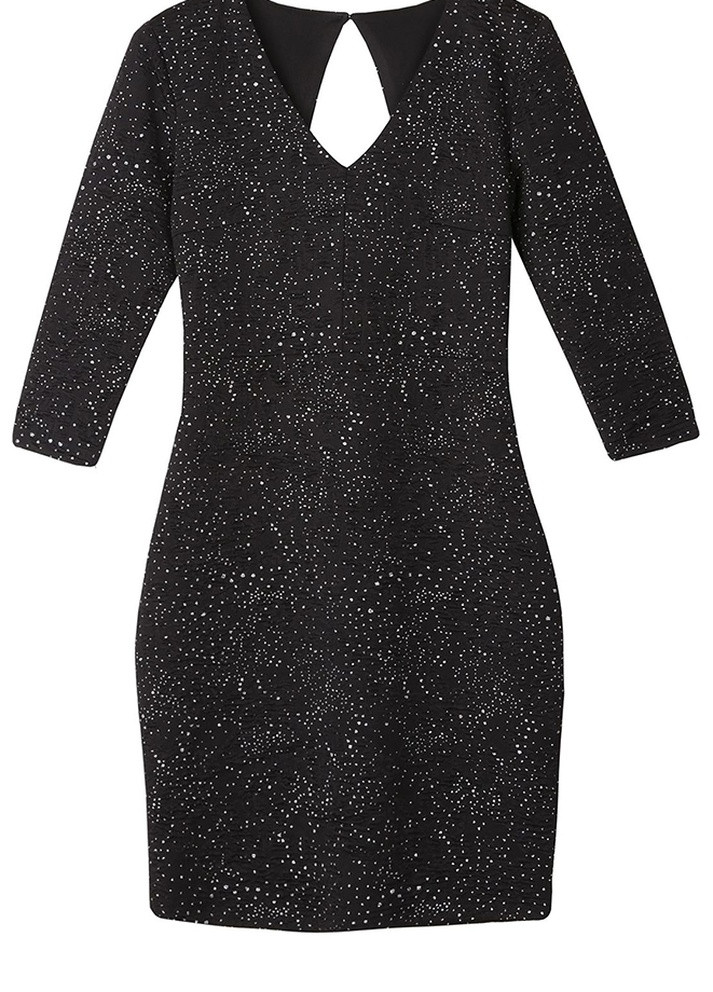 Чорна вечірня сукня жіноча чорна в стилі армпір Let's Shop однотонна