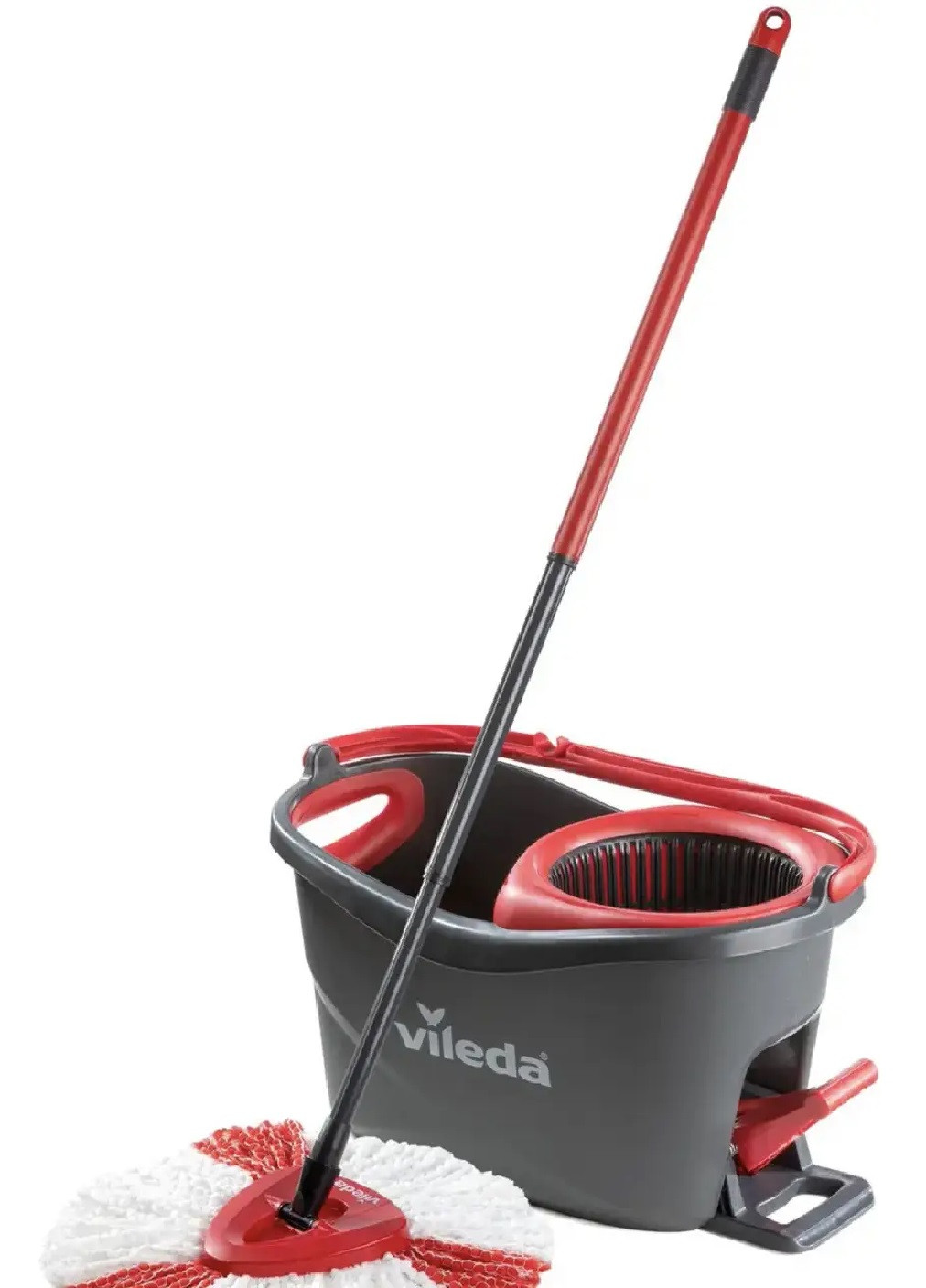 Комплект набор швабра с телескопической ручкой ведро для уборки паркета панелей плитки 2 в 1 (475565-Prob) Черный с красным Unbranded (268737848)