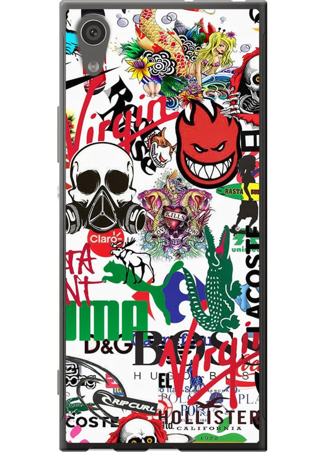 2D пластиковый чехол 'Many different logos' для Endorphone Sony Xperia XA1 G3112 (257906267)