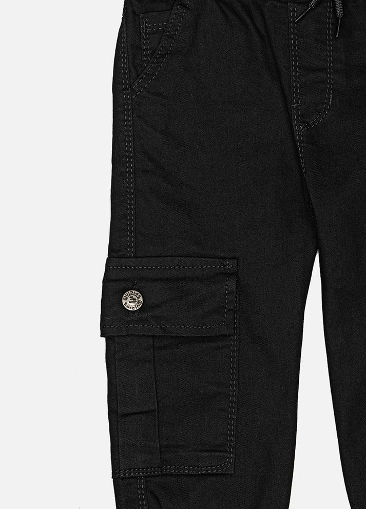 Черные демисезонные джогеры для мальчика цвет черный цб-00226733 Sercino