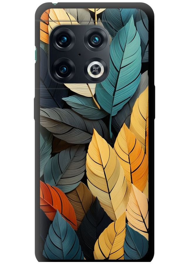 TPU чорний чохол 'Кольорове листя' для Endorphone OnePlus 10 Pro (265397597)