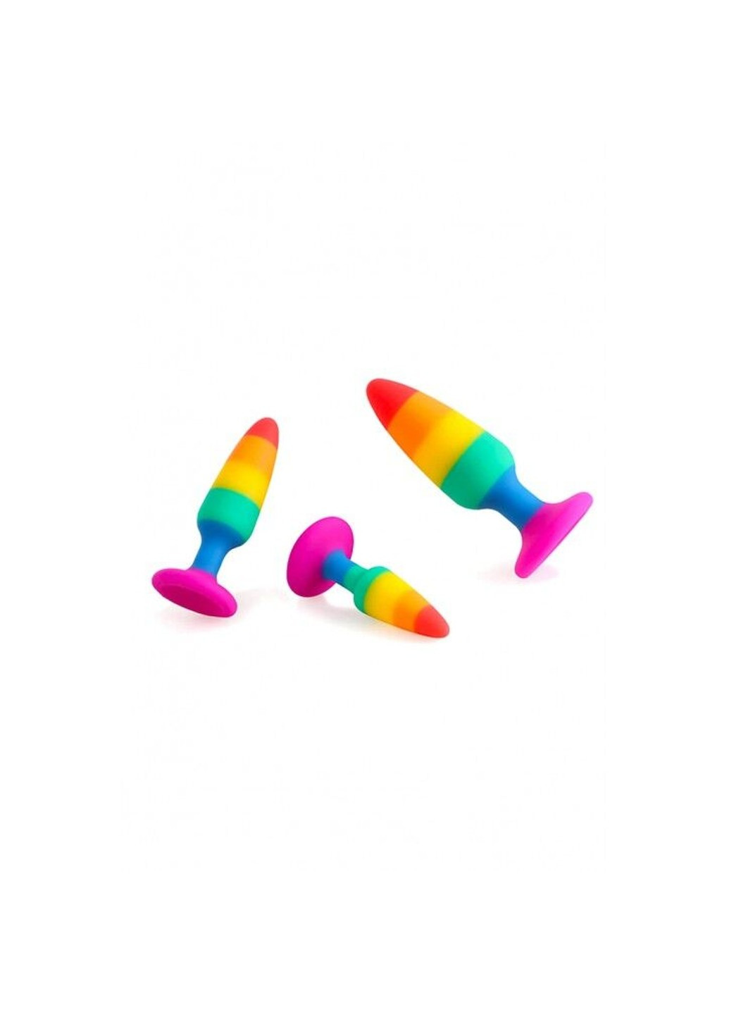 Силиконовая анальная пробка Hiperloo Silicone Rainbow Plug L, диаметр 3,9 см, длина 13,1 см Wooomy (269007211)