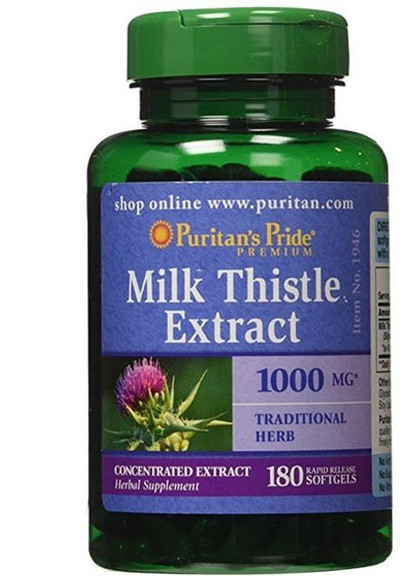 Puritan's Pride Milk Thistle Extract 1000 mg 180 Softgels Puritans Pride (256719923)