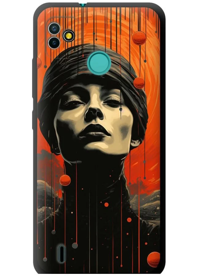 TPU черный чехол 'Абстрактный портрет v2' для Endorphone Tecno Pop 5 BD2p (266051952)