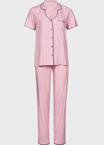 Розовая всесезон женская пижама 1514 рубашка + брюки Nora Rose Lucy