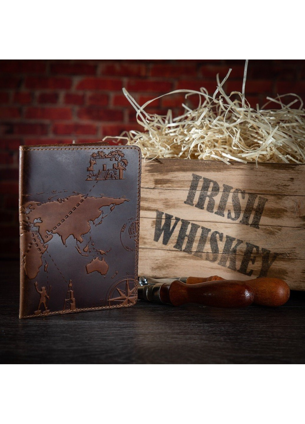 Обложка-органайзер для документов из кожи HiArt 7 Wonders of the World PC-03-S19-1235-T002 Рыжий Hi Art (268371536)