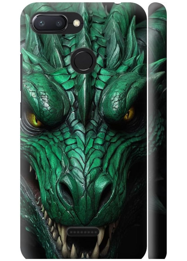 3D пластиковий матовий чохол 'Зелений дракон v2' для Endorphone Xiaomi Redmi 6 (275647099)