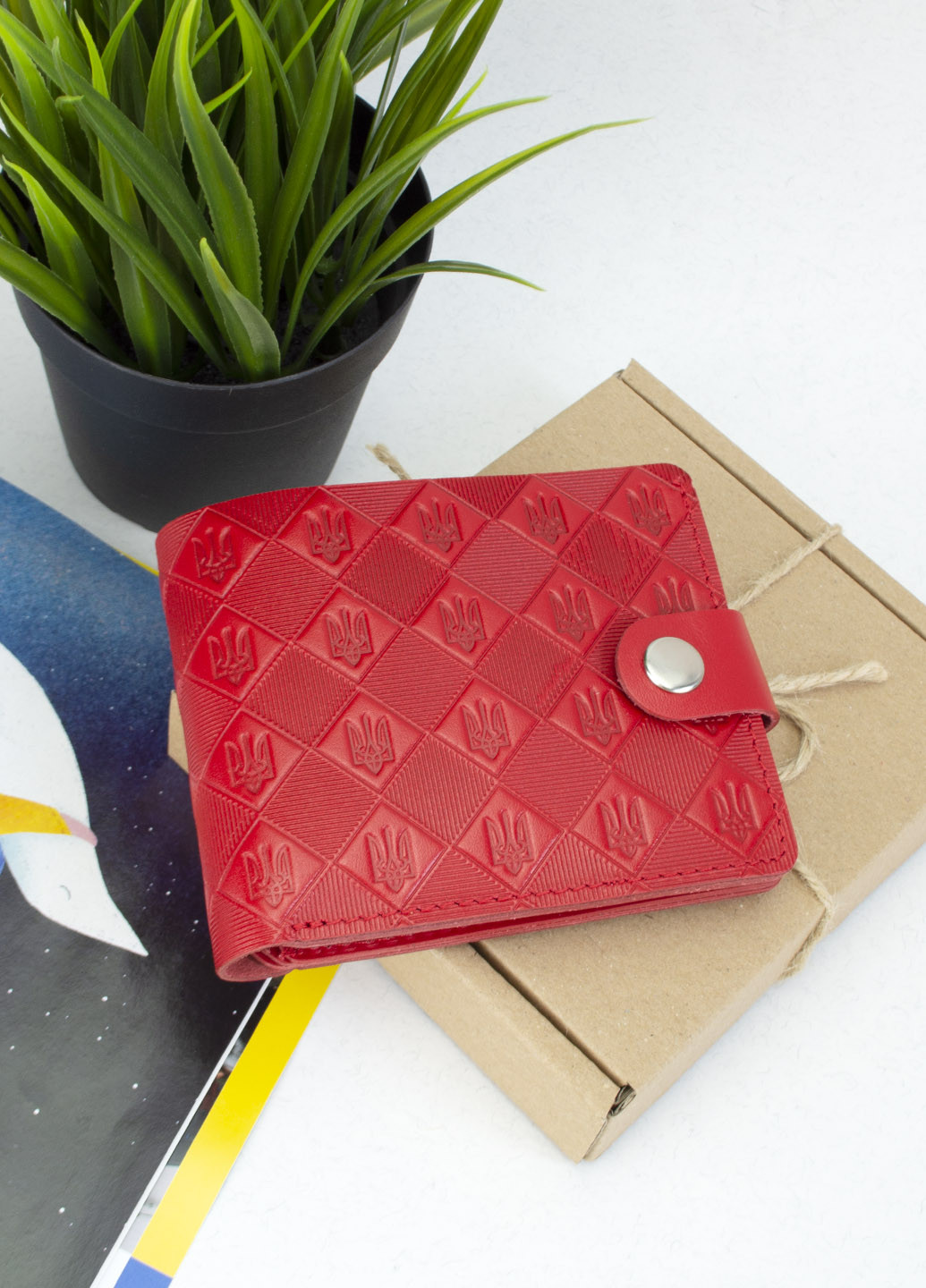 Подарочный женский набор №84 в коробке: кошелек, паспорт, ключница и ремень красный HandyCover (272593084)
