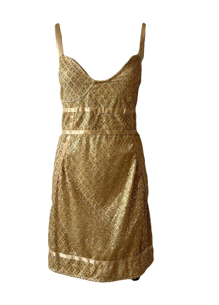Золотий святковий, коктейльна, карнавальний, відвертий, кежуал, вечірня сукня PrettyLittleThing однотонна