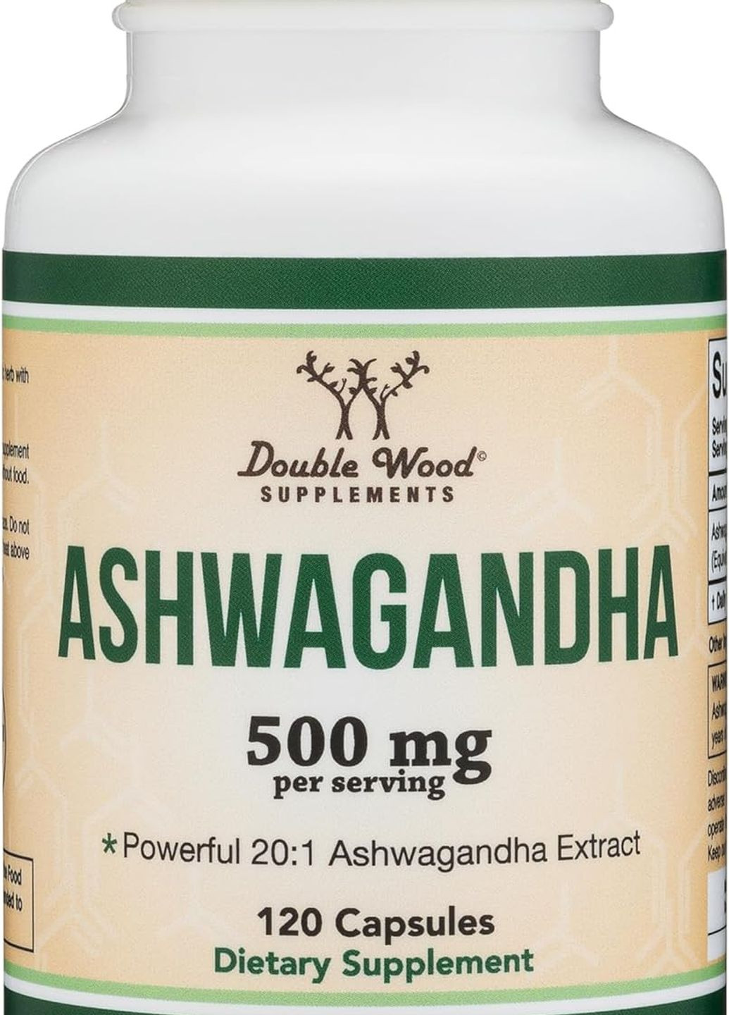 Екстракт ашваганди Ashwagandha 20:1 Extract 500 mg 120 capsules Double Wood Supplements (277385880)