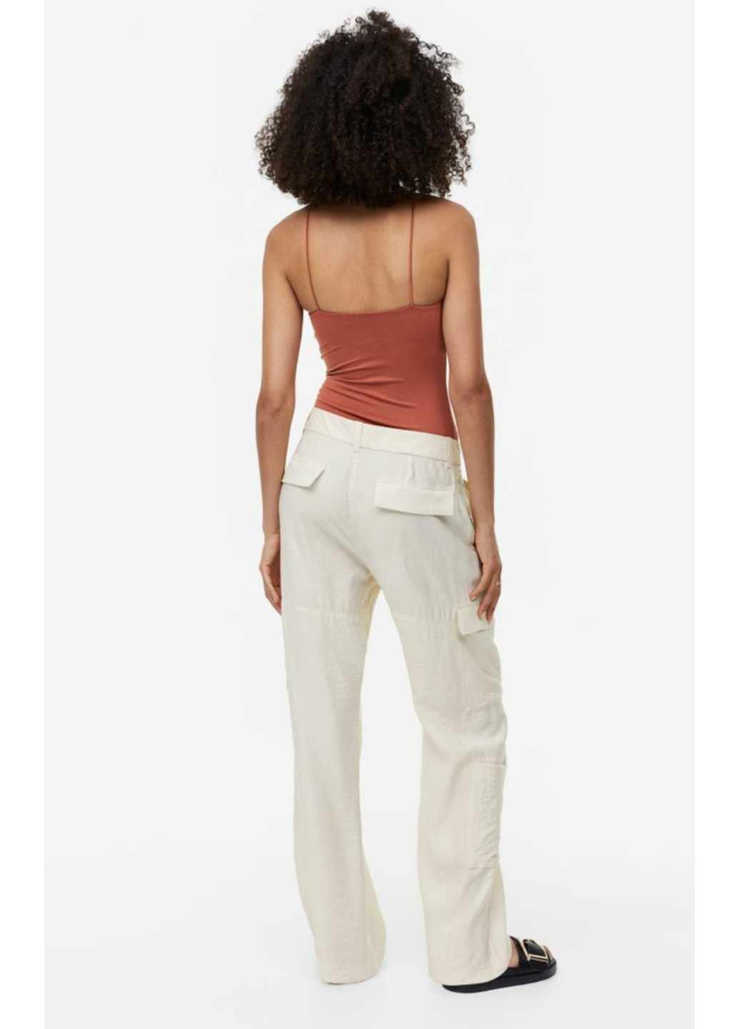 Жіночі штани карго Н&М (55915) S Світло-бежеві H&M (259318176)
