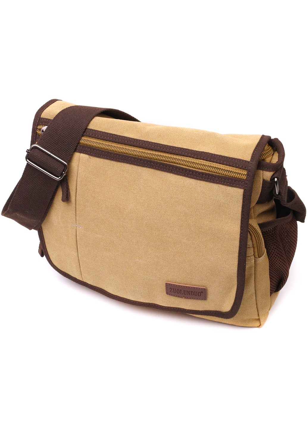 Практична сумка через плече для ноутбука 13" із щільного текстилю 22202 Пісочний Vintage (267925279)